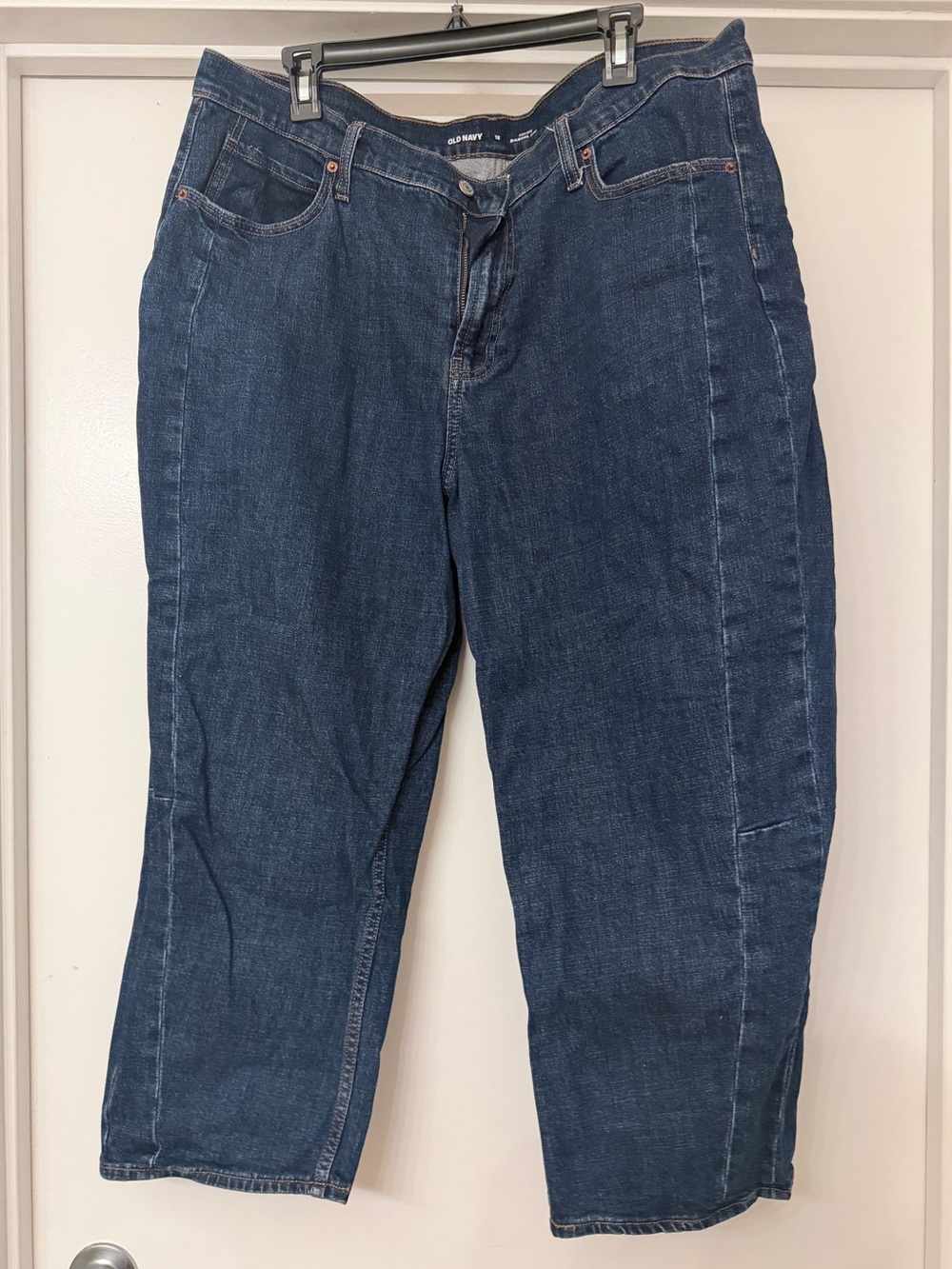 Old Navy Women's Dark Blue Barrel-Leg Jeans